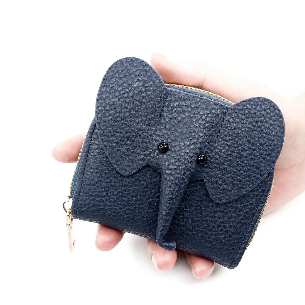 Cute Elephant Women’s Zip Card Wallet