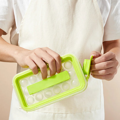 Ice Cube Storage Tray with Release Press