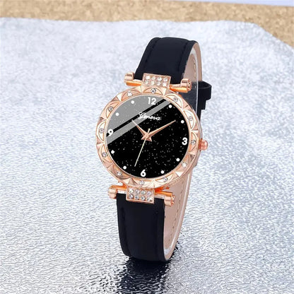 Women's Rhinestone Quartz Watch & Bracelet Gift Set