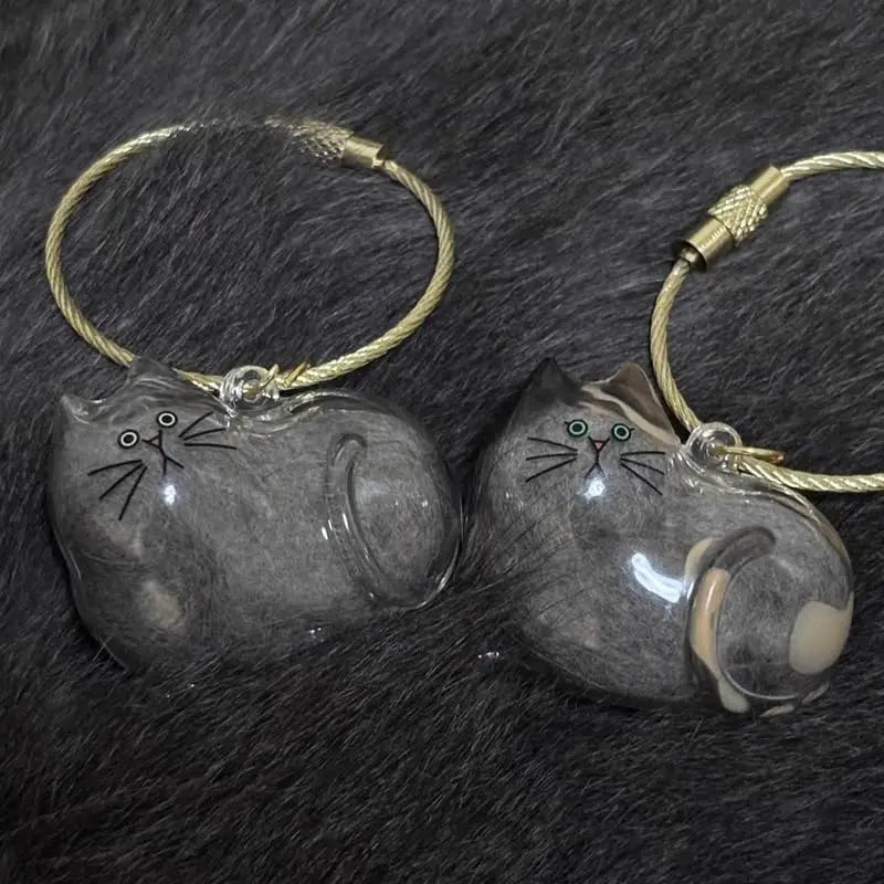 Pet Hair Memorial Keepsake Keychain