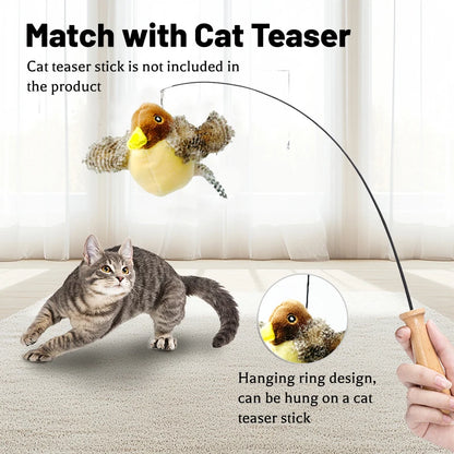 Interactive Sound Bird Feather Toy for Cats