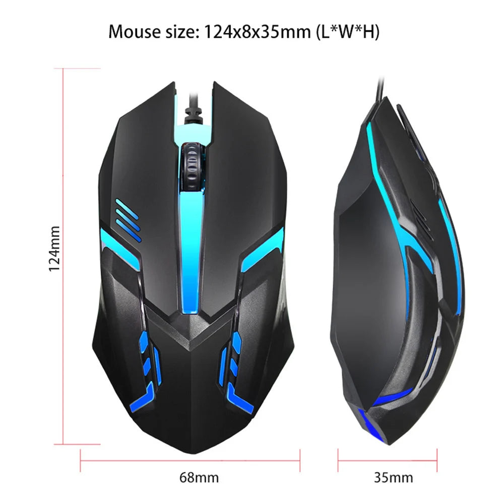 5000 DPI Wired USB Gaming Mouse with LED Lighting