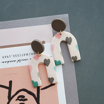 Heart Pattern Long Earrings