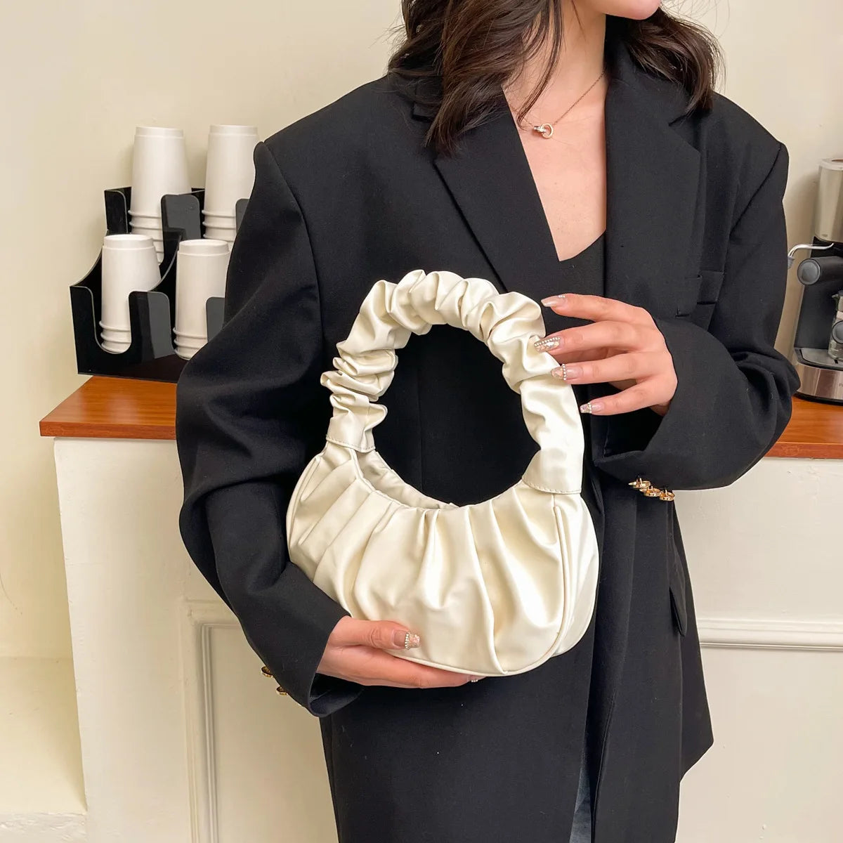 Pleated Cloud Shoulder Bag