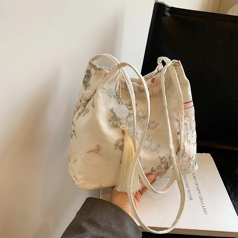Silk Jacquard Shoulder Bag