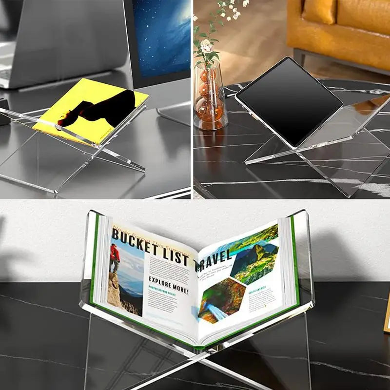 Clear Acrylic X-Shaped Book Display Stand