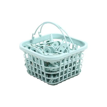 Plastic Clothespins with Storage Basket for Laundry & Home