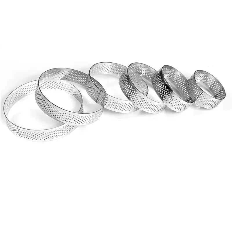 Stainless Steel Perforated Tart Ring Set