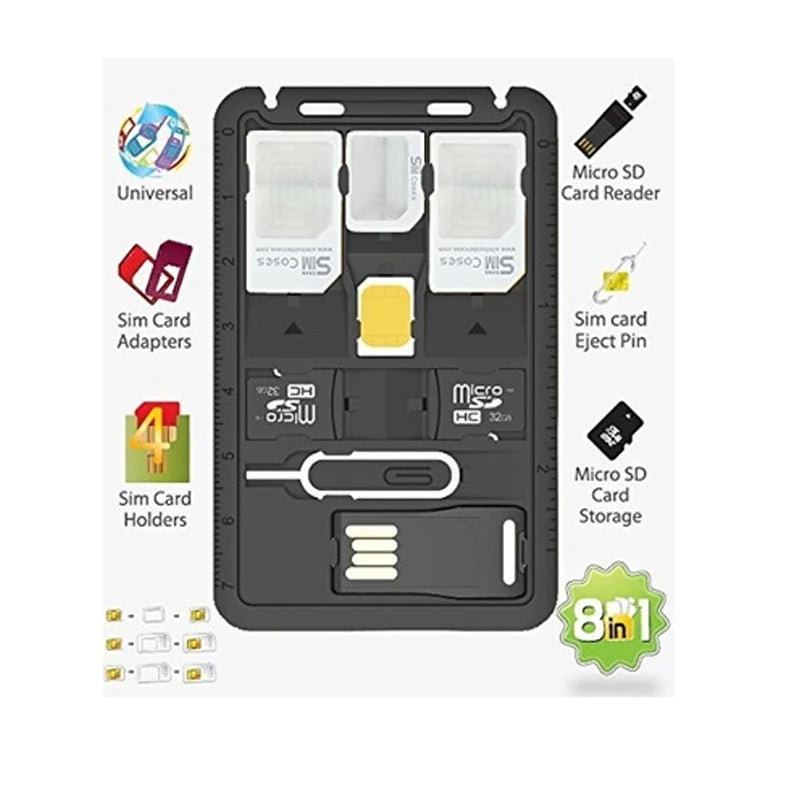 All-in-One SIM Card Adapter Kit with MicroSD Reader