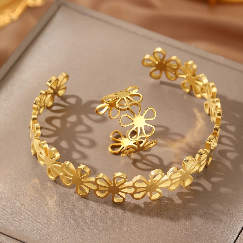 Stainless Steel Bracelet & Ring Set