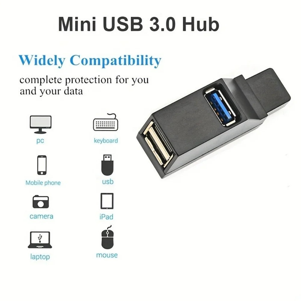 USB 3.0 Mini Hub Adapter – 3-Port Expansion