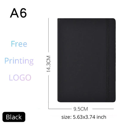 Custom A5/A6 PU Leather Notebook with Logo Printing