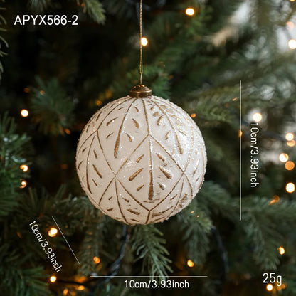 White & Gold Christmas Bauble Ornament