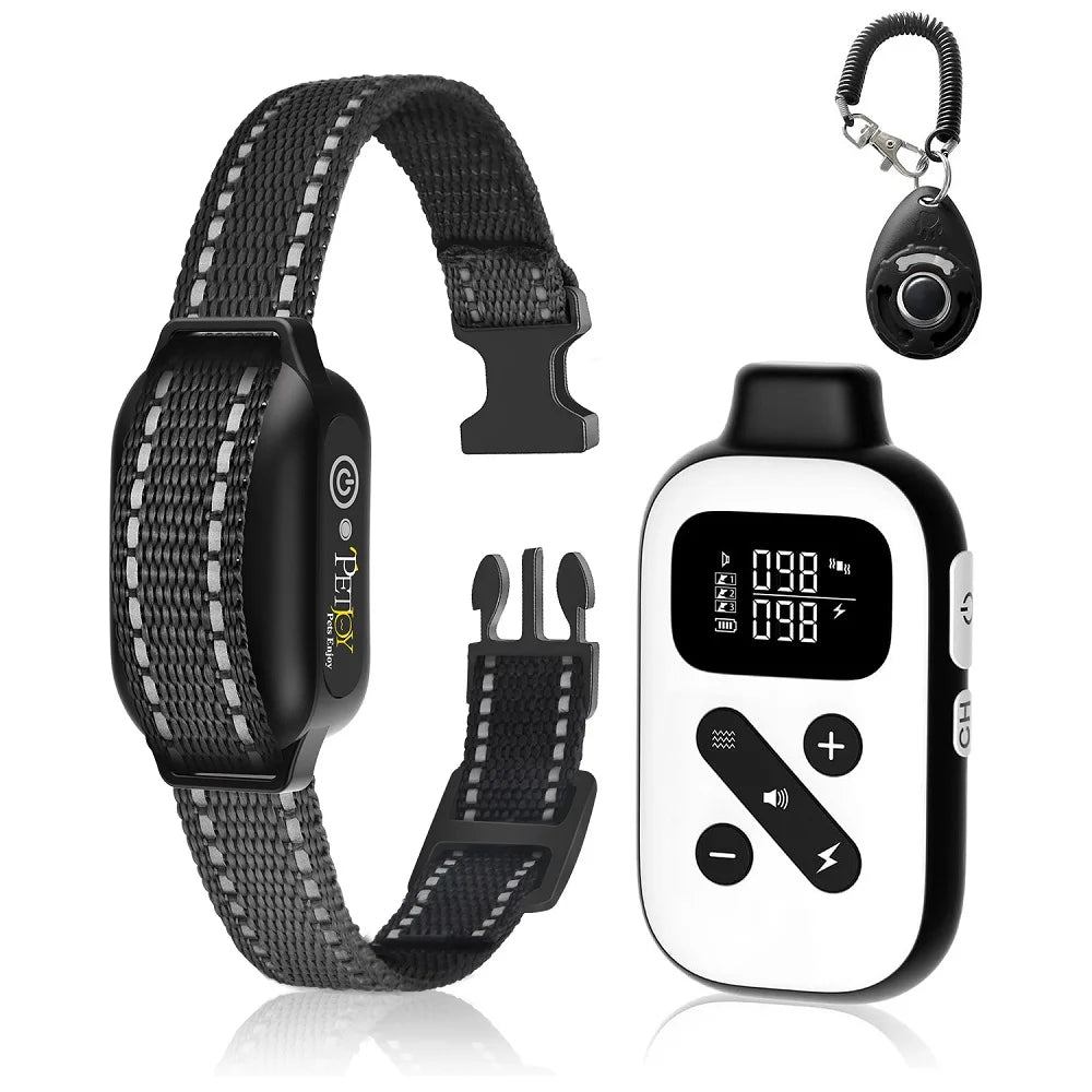 IPX7 Waterproof Remote Dog Training Collar with Auto Anti-Bark Mode