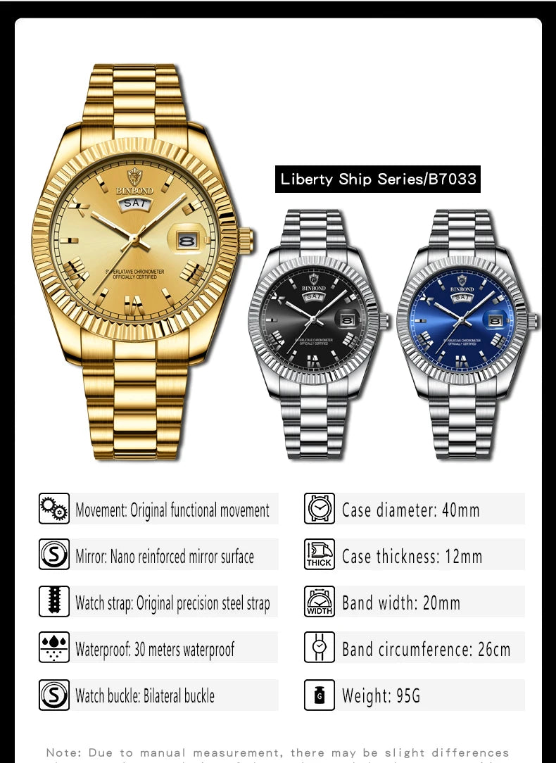 Men's Stainless Steel Quartz Sports Watch