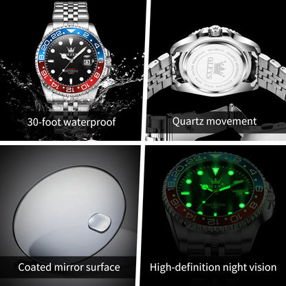 OLEVS 5657 Men's Stainless Steel Quartz Date Watch