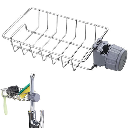 Kitchen Sink Faucet Sponge & Soap Organizer Rack