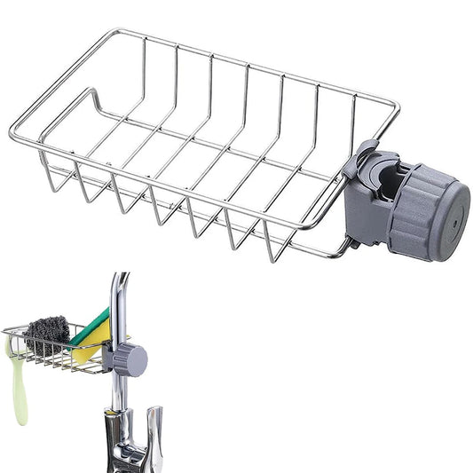 Kitchen Sink Faucet Sponge & Soap Organizer Rack