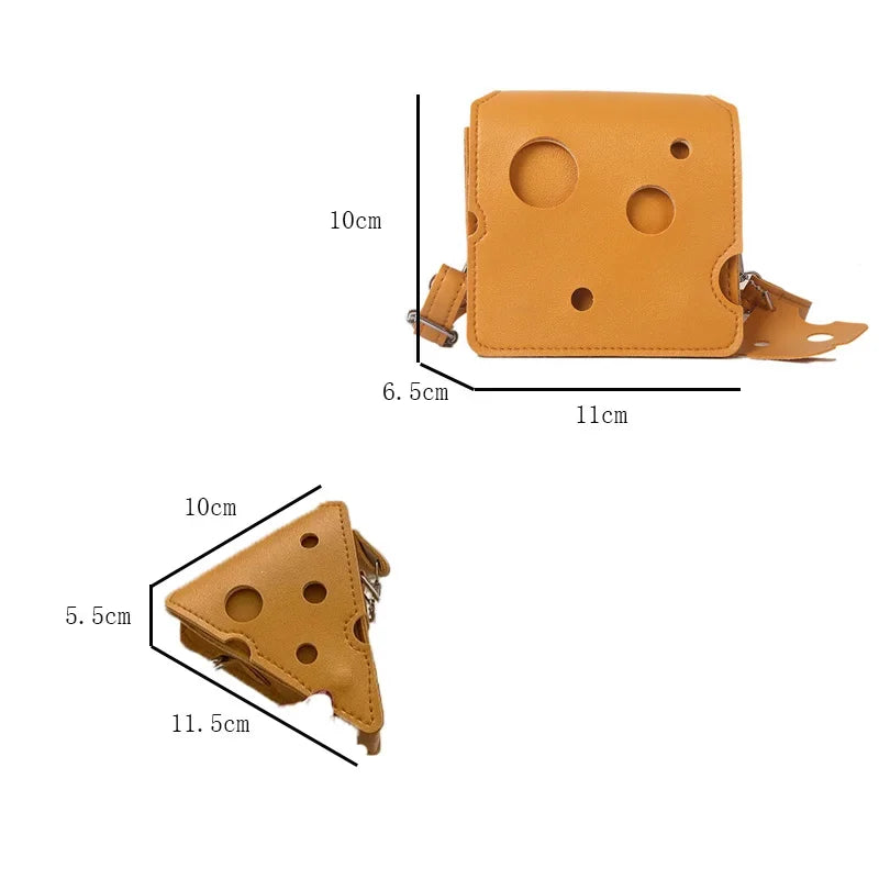 Cheese-Shaped Mini Crossbody Bag for Women