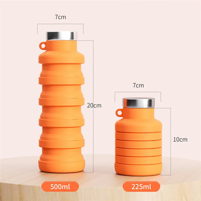 500ml Collapsible Silicone Sports Water Bottle