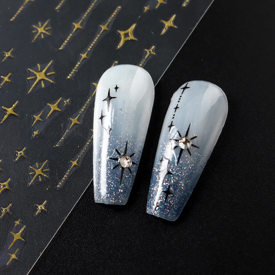 3D Laser Star Nail Art Stickers