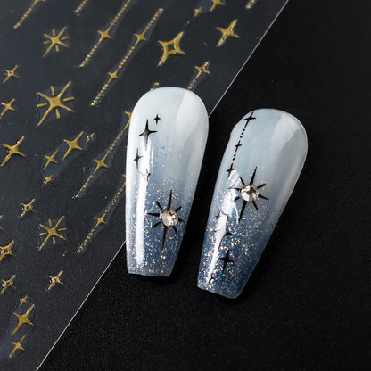 3D Laser Star Nail Art Stickers