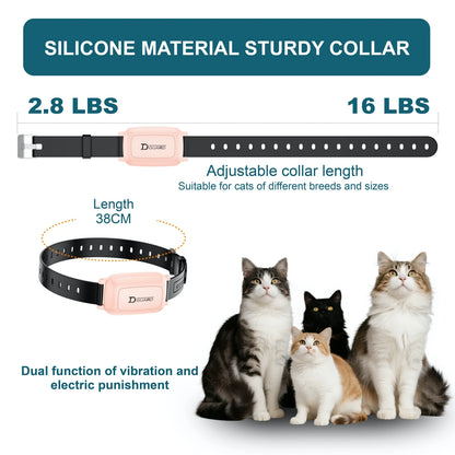 Rechargeable Cat Behavior Training Collar with Remote Control