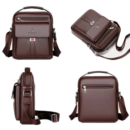 Men's Genuine Leather Crossbody Shoulder Bag