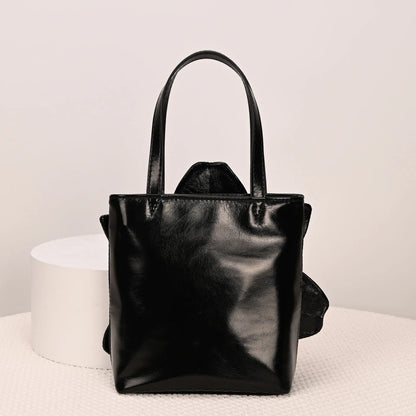 3D Floral PU Leather Bucket Handbag