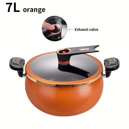 7L Non-Stick Micro Pressure Cooker with Glass Lid