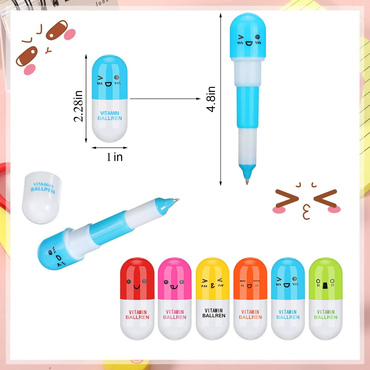 Cute Retractable Capsule Pens for School, Office & Party Favors