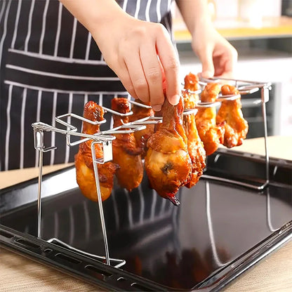 Stainless Steel Chicken Leg Rack with Drip Tray