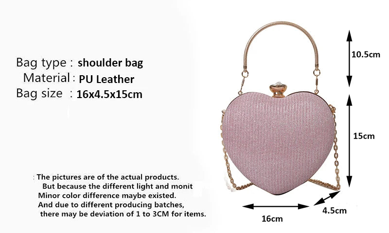 Heart Shape Evening Crossbody Bag