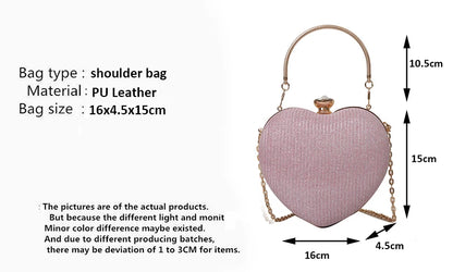 Heart Shape Evening Crossbody Bag