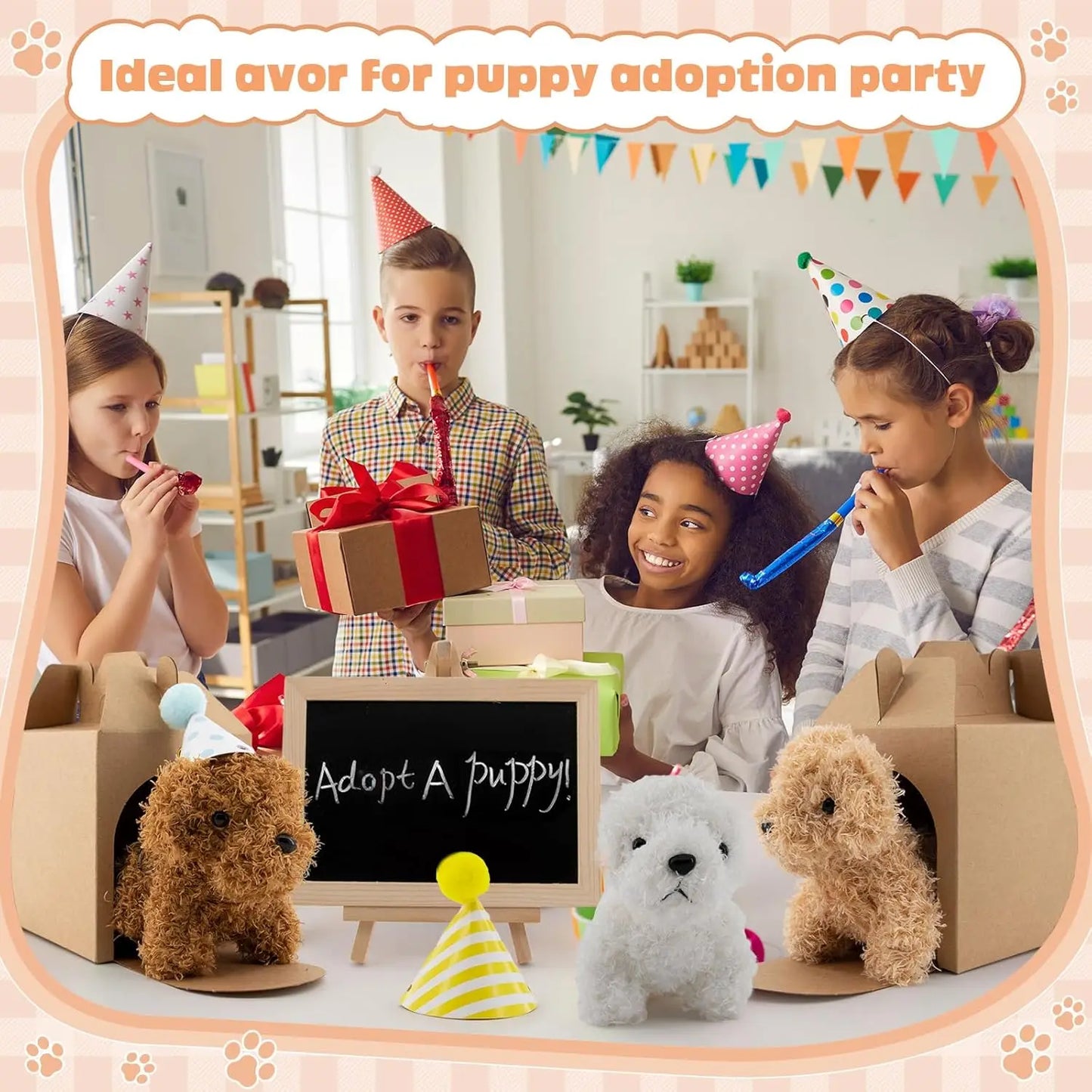 Teddy Dog Plush Keychain Toy Set
