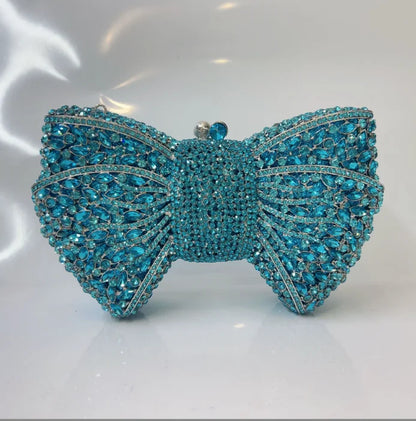 Rhinestone Bow Evening Clutch