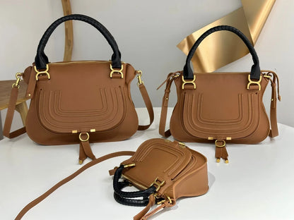 Vintage Genuine Leather Saddle Crossbody Bag for Women