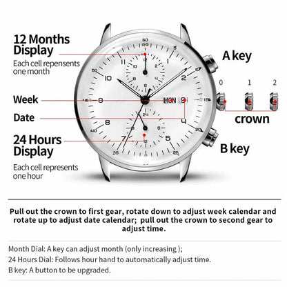 Men's Automatic Mechanical Stainless Steel Business Watch