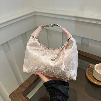 Chinese Embroidered Canvas Shoulder Handbag