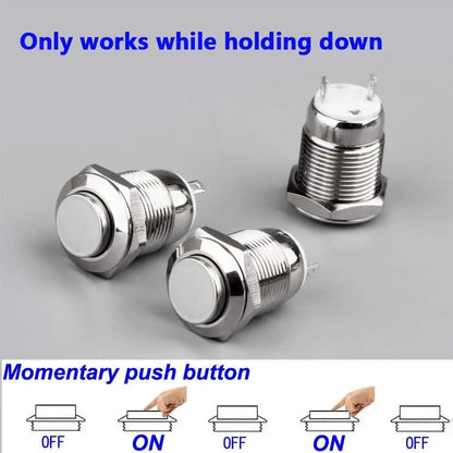 12mm Waterproof Momentary Push Button Switch