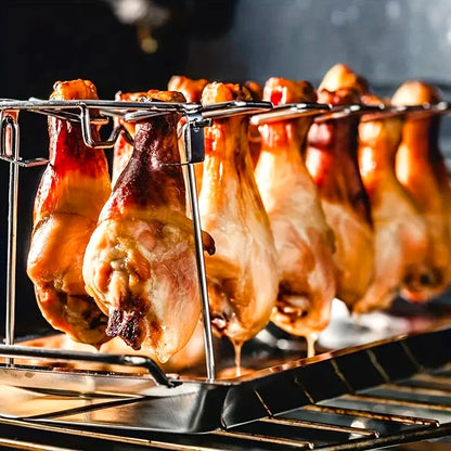 Stainless Steel Chicken Leg Rack with Drip Tray