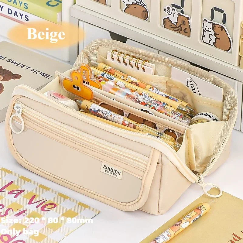 Large Capacity Multi-Layer Fabric Pencil Case