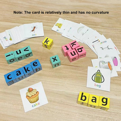 Wooden Word Spelling Game With 40 Cards