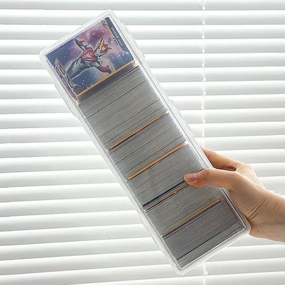 Clear Trading Card Storage Box with Adjustable Dividers