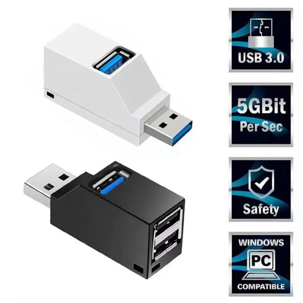 USB 3.0 Mini Hub Adapter – 3-Port Expansion