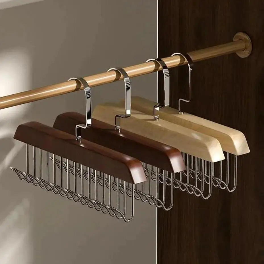Solid Wood 8-Hook Multi-Purpose Clothes & Accessory Hanger