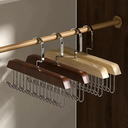 Solid Wood 8-Hook Multi-Purpose Clothes & Accessory Hanger