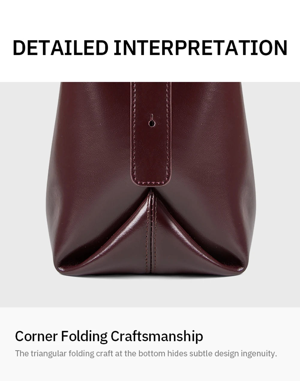 LA FESTIN Split Leather Bucket Tote Bag