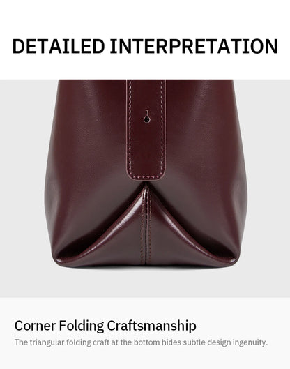 LA FESTIN Split Leather Bucket Tote Bag