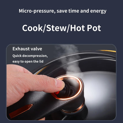 7L Non-Stick Micro Pressure Cooker with Glass Lid